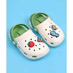 Cute Walk by Babyhug Clogs with Back Strap Closure & Bear Applique - Green