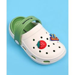 Cute Walk by Babyhug Clogs with Back Strap Closure & Bear Applique - Green