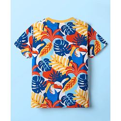 Babyhug Cotton Knit Half Sleeves T-Shirts With Tropical & Animal Print Pack Of 3 - Blue & White