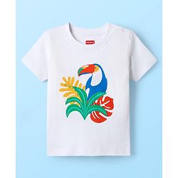 Babyhug Cotton Knit Half Sleeves T-Shirts With Tropical & Animal Print Pack Of 3 - Blue & White