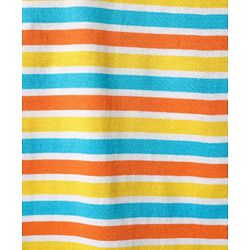 Babyhug Cotton Knit Half Sleeves T-Shirt With Stripes - Orange & Yellow