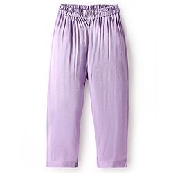 Babyhug Woven Full Sleeves Kurta Pyjama Set With Floral Print - Lavender