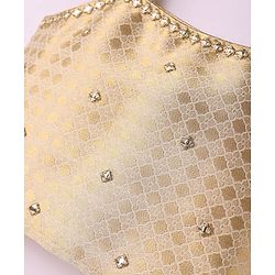 Babyhug Woven Sleeveless Choli Lehenga Set with Dupatta with Brocade Embroidery & Lace Detailing  - Offwhite
