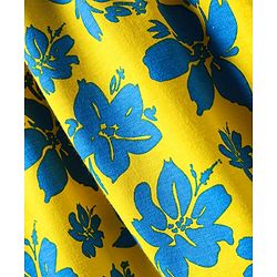 Babyhug Single Jersey Knit Sleeveless Frock With Floral Print & Bow Applique - Yellow & Blue