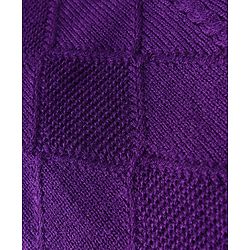 Babyhug Knitted Full Sleeves Sweater Set With Argyle Design - Purple