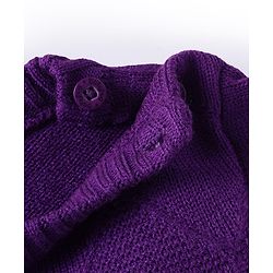 Babyhug Knitted Full Sleeves Sweater Set With Argyle Design - Purple