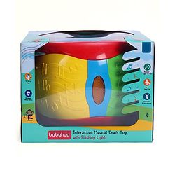 Babyhug Interactive Musical Drum Toy with Lights & Sounds  Fun & Educational| Sensory Play for Babies & Toddlers| Multi-mode Play| Visual & Auditory Skills| BIS Certified| Gifting for Boys & Girls