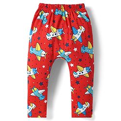 Babyhug Cotton Knit Full Length Diaper Leggings With Stripes & Dino Print Pack Of 3 - Yellow Light Blue & White