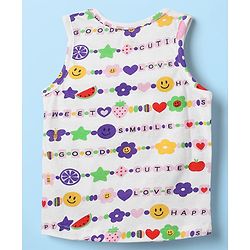 Babyhug 100% Cotton Sleeveless Text Printed Sando & Shorts Set - Multicolour