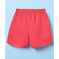 Babyhug 100% Cotton Single Jersey Knit Sleeveless Sando & Shorts With Tropical Theme Print - Navy Blue & Dark Pink