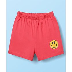 Babyhug 100% Cotton Single Jersey Knit Sleeveless Sando & Shorts With Tropical Theme Print - Navy Blue & Dark Pink