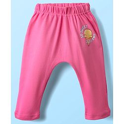 Babyhug Cotton Knit Full Length Daiper Leggings with Tropical Theme Print Pack of 3 - Yellow White & Pink