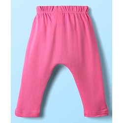 Babyhug Cotton Knit Full Length Daiper Leggings with Tropical Theme Print Pack of 3 - Yellow White & Pink