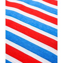 Babyhug 100% Cotton Single Jersey Knit Sleeveless Sando & Shorts Set With Stripes & Text Print - Blue & Red