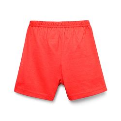 Babyhug 100% Cotton Single Jersey Knit Sleeveless Sando & Shorts Set With Stripes & Text Print - Blue & Red