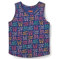 Babyhug 100% Cotton Single Jersey Knit Sleevelss Sando & Shorts Set With Text Print - Navy Blue & Pink