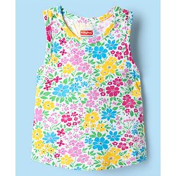 Babyhug 100% Cotton Sleeveless Floral Printed Sando & Shorts Set - Multicolor