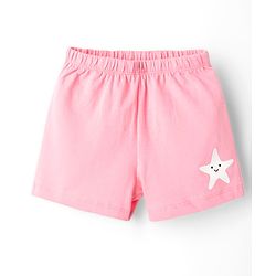 Babyhug 100% Cotton Sleeveless Star Printed Sando & Shorts Set - Yellow & Pink