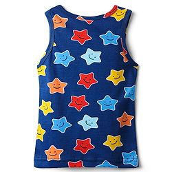Babyhug 100% Cotton Single Jersey Knit Sando & Shorts Set With Star & Text Print - Navy Blue & Red
