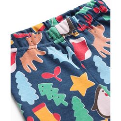 Babyhug Cotton Knit Full Length Bootie Leggings With Stripes & Christmas Theme Print Pack Of 3 - Multi Colour