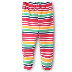 Babyhug Cotton Knit Full Length Bootie Leggings With Stripes & Christmas Theme Print Pack Of 3 - Multi Colour