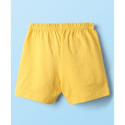 Babyhug 100% Cotton Single Jersey Knit Sleeveless Sando & Shorts Set With Stripes - Red & Yellow