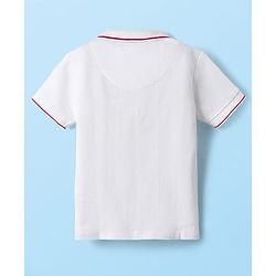 Babyhug 100% Cotton Half Sleeves Soccer Theme Printed T-Shirt With Collar & Shorts Set - Red & White