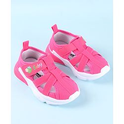 Cute Walk by Babyhug Velcro Closure Sandals with Baby Print - Fuchsia