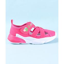 Cute Walk by Babyhug Velcro Closure Sandals with Baby Print - Fuchsia