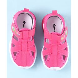 Cute Walk by Babyhug Velcro Closure Sandals with Baby Print - Fuchsia