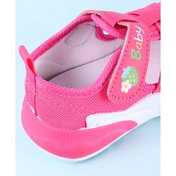 Cute Walk by Babyhug Velcro Closure Sandals with Baby Print - Fuchsia