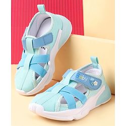 Cute Walk by Babyhug Velcro Closure Sandals with Baby Print - Light Blue