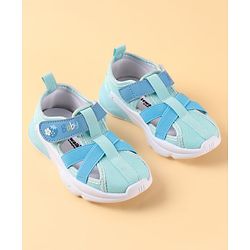 Cute Walk by Babyhug Velcro Closure Sandals with Baby Print - Light Blue