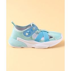 Cute Walk by Babyhug Velcro Closure Sandals with Baby Print - Light Blue
