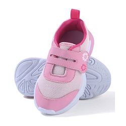 Cute Walk by Babyhug Sneaker Shoes With Velcro Closure & Floral Print - Pink