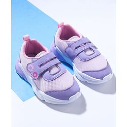 Cute Walk by Babyhug Sneaker Shoes With Velcro Closure & Floral Print - Pink