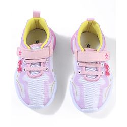 Cute Walk by Babyhug Velcro Closure Sneaker Shoes with Bow Patch - Pink