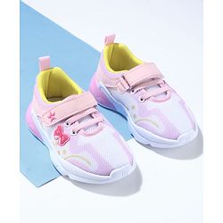 Cute Walk by Babyhug Velcro Closure Sneaker Shoes with Bow Patch - Pink
