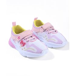 Cute Walk by Babyhug Velcro Closure Sneaker Shoes with Bow Patch - Pink