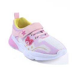 Cute Walk by Babyhug Velcro Closure Sneaker Shoes with Bow Patch - Pink