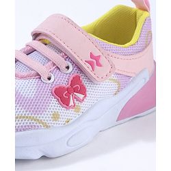 Cute Walk by Babyhug Velcro Closure Sneaker Shoes with Bow Patch - Pink