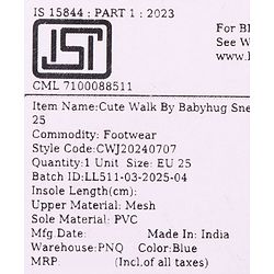Cute Walk by Babyhug Velcro Closure Sneaker Shoes with Vehicle Patch - Blue