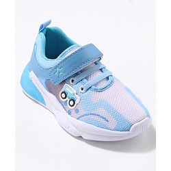 Cute Walk by Babyhug Velcro Closure Sneaker Shoes with Vehicle Patch - Blue