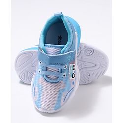 Cute Walk by Babyhug Velcro Closure Sneaker Shoes with Vehicle Patch - Blue