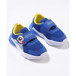 Cute Walk by Babyhug Velcro Closure Sneaker Shoes with Space Theme Print - Blue