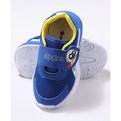 Cute Walk by Babyhug Velcro Closure Sneaker Shoes with Space Theme Print - Blue