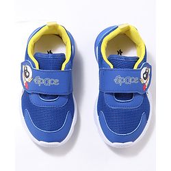 Cute Walk by Babyhug Velcro Closure Sneaker Shoes with Space Theme Print - Blue