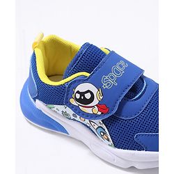 Cute Walk by Babyhug Velcro Closure Sneaker Shoes with Space Theme Print - Blue
