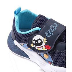 Cute Walk by Babyhug Velcro Closure Sneaker Shoes with Space Theme Print - Blue