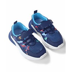 Cute Walk By Babyhug Velcro Closure Sneakers With Lace Detailing - Navy Blue
